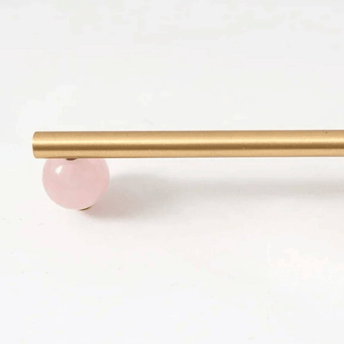 Poignée de meuble en laiton massif et marbre naturel BlushStone, 5 longueurs - Hommfer