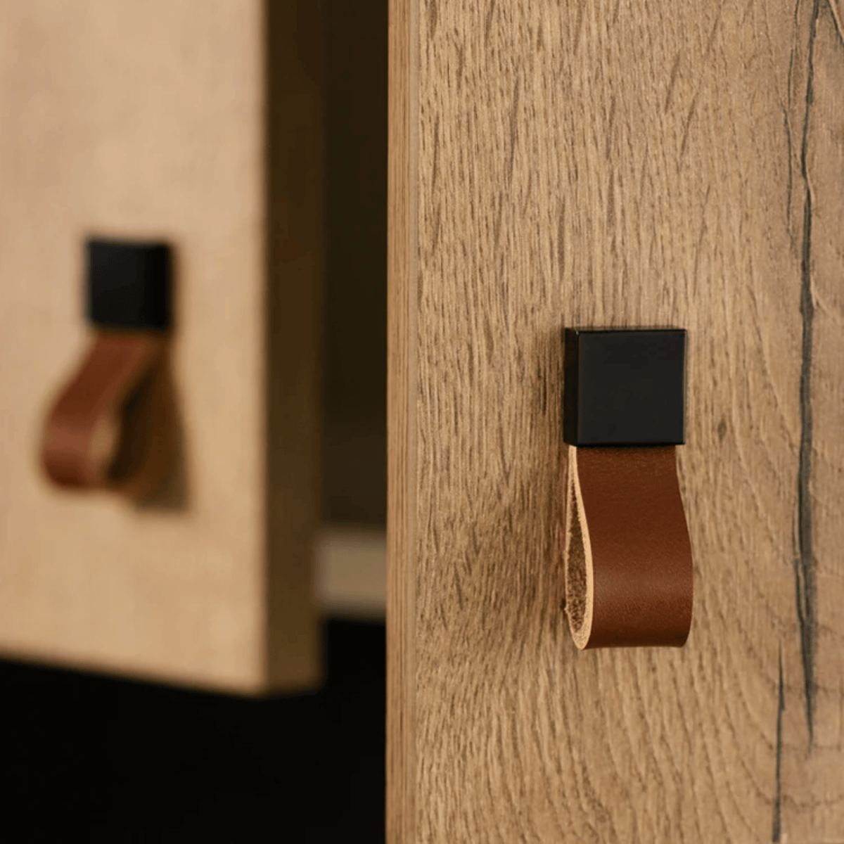 Poignées et boutons de meuble en cuir véritable et alliage de zinc style européen pour armoires et tiroirs - Hommfer