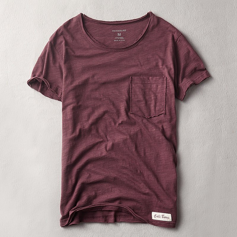 Ravel T-shirt à Poche en Coton Bio Ultra-Doux et Respirant pour l’Été - Hommfer