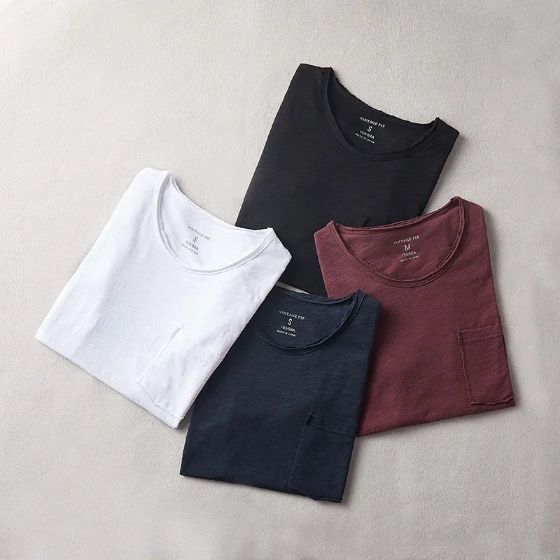 Ravel T-shirt à Poche en Coton Bio Ultra-Doux et Respirant pour l’Été - Hommfer