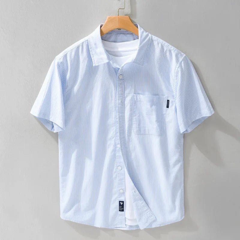 Riviera Chemise à manches courtes inspirée des années 50 en mélange coton-polyester respirant et résistant aux plis - Hommfer