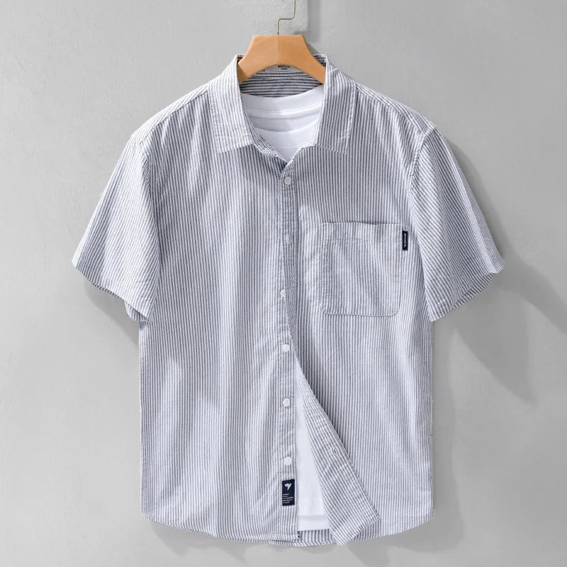 Riviera Chemise à manches courtes inspirée des années 50 en mélange coton-polyester respirant et résistant aux plis - Hommfer