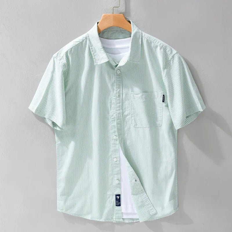 Riviera Chemise à manches courtes inspirée des années 50 en mélange coton-polyester respirant et résistant aux plis - Hommfer