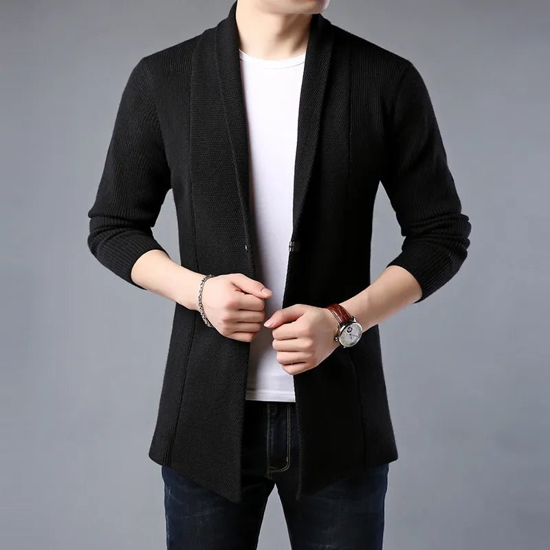 Rowan Long Ribbed Stretch Knit Cardigan with Deep Front Pockets for Lightweight Warmth - Hommfer