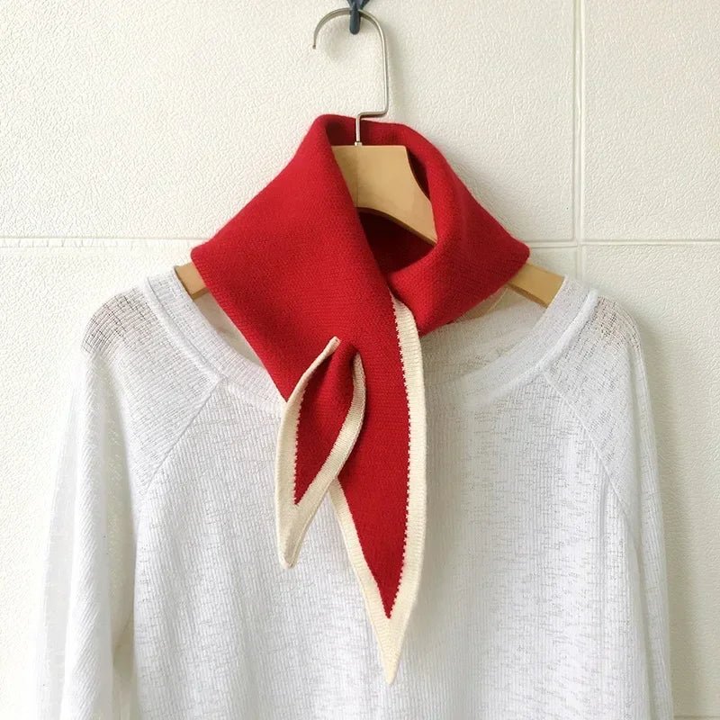 Solenne Écharpe rayée à pointes en tricot doux style rétro années 40 - Hommfer