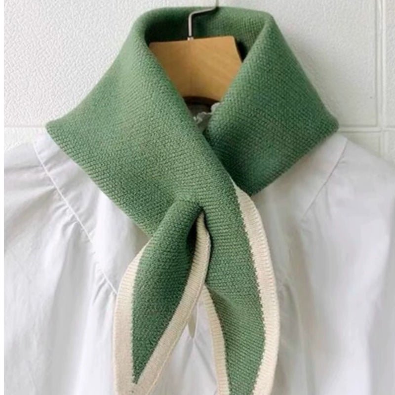 Solenne Écharpe rayée à pointes en tricot doux style rétro années 40 - Hommfer