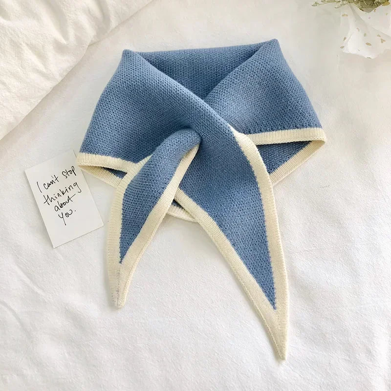 Solenne Écharpe rayée à pointes en tricot doux style rétro années 40 - Hommfer