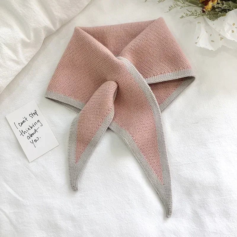 Solenne Écharpe rayée à pointes en tricot doux style rétro années 40 - Hommfer