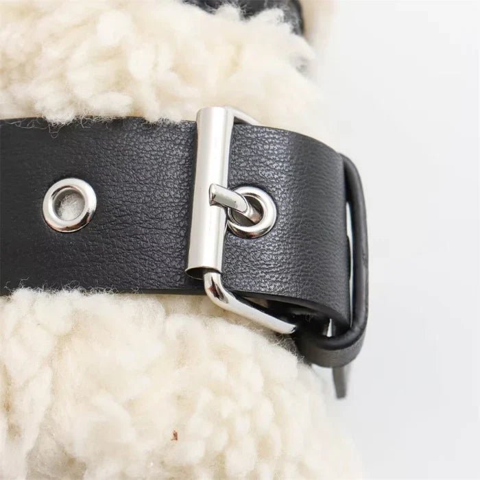Soline Veste aviateur en sherpa végan avec finitions en cuir véritable pour l’hiver - Hommfer