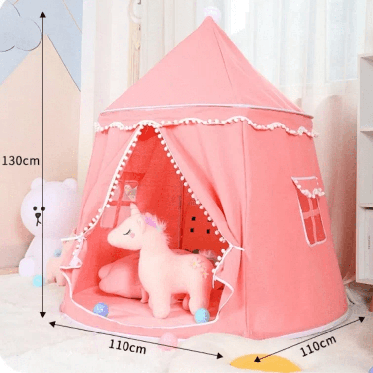Tipi enfant en tissu effet peluche, pliable pour intérieur et extérieur, 110 x 130 cm, 3 coloris - Hommfer
