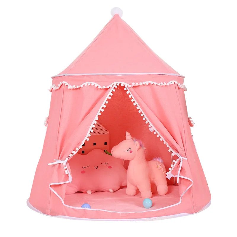 Tipi enfant en tissu effet peluche, pliable pour intérieur et extérieur, 110 x 130 cm, 3 coloris - Hommfer