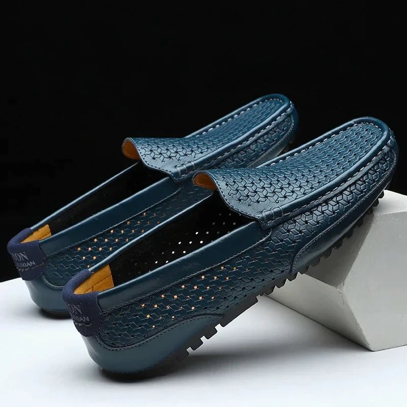 Valmer Mocassins tressés en cuir véritable pour un confort respirant toute la journée - Hommfer