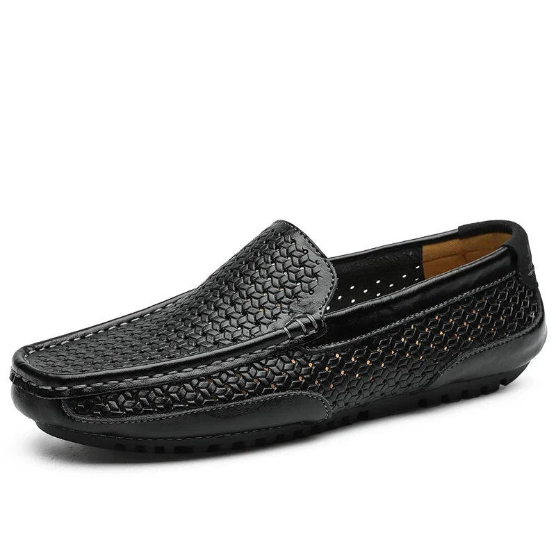 Valmer Mocassins tressés en cuir véritable pour un confort respirant toute la journée - Hommfer