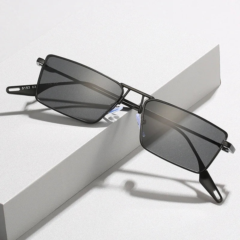 Varenne Lunettes de soleil à monture en acier inoxydable résistante aux chocs, UV400 et anti-éblouissement - Hommfer