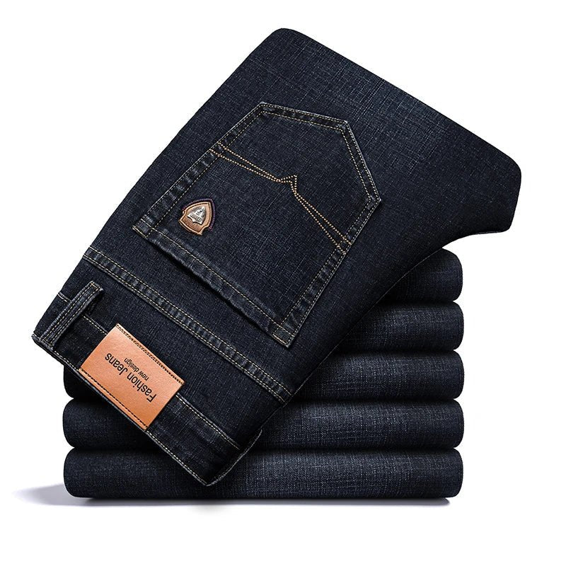 Varennes Jean en denim de coton bio indigo foncé à coupe structurée qui garde sa forme - Hommfer