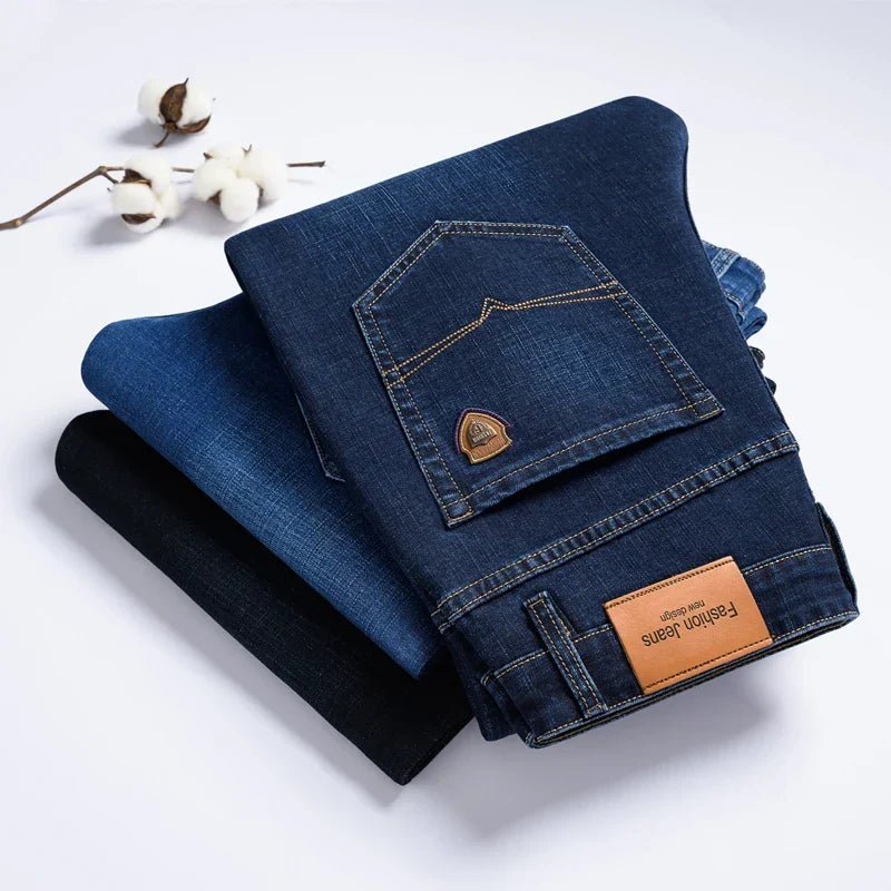 Varennes Jean en denim de coton bio indigo foncé à coupe structurée qui garde sa forme - Hommfer