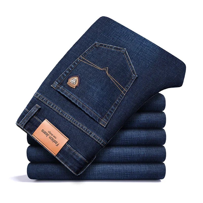 Varennes Jean en denim de coton bio indigo foncé à coupe structurée qui garde sa forme - Hommfer