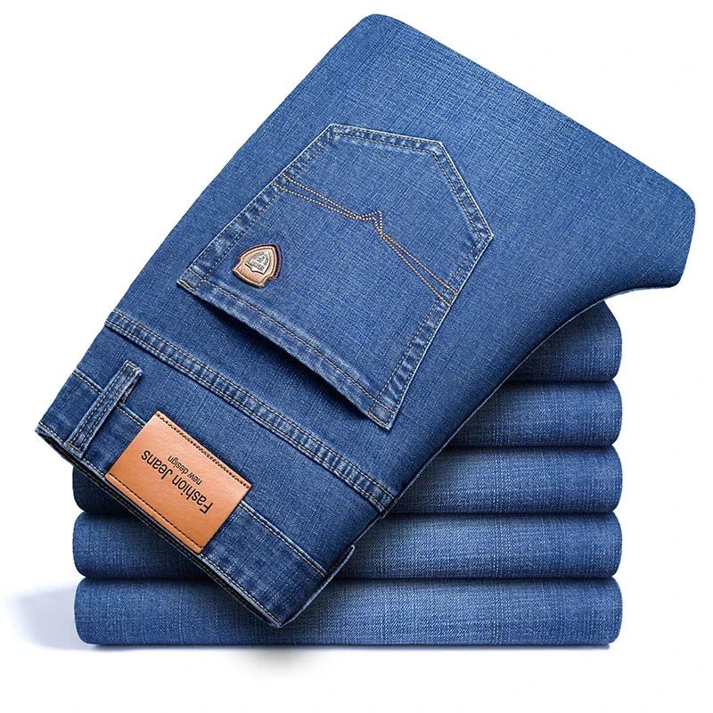 Varennes Jean en denim de coton bio indigo foncé à coupe structurée qui garde sa forme - Hommfer
