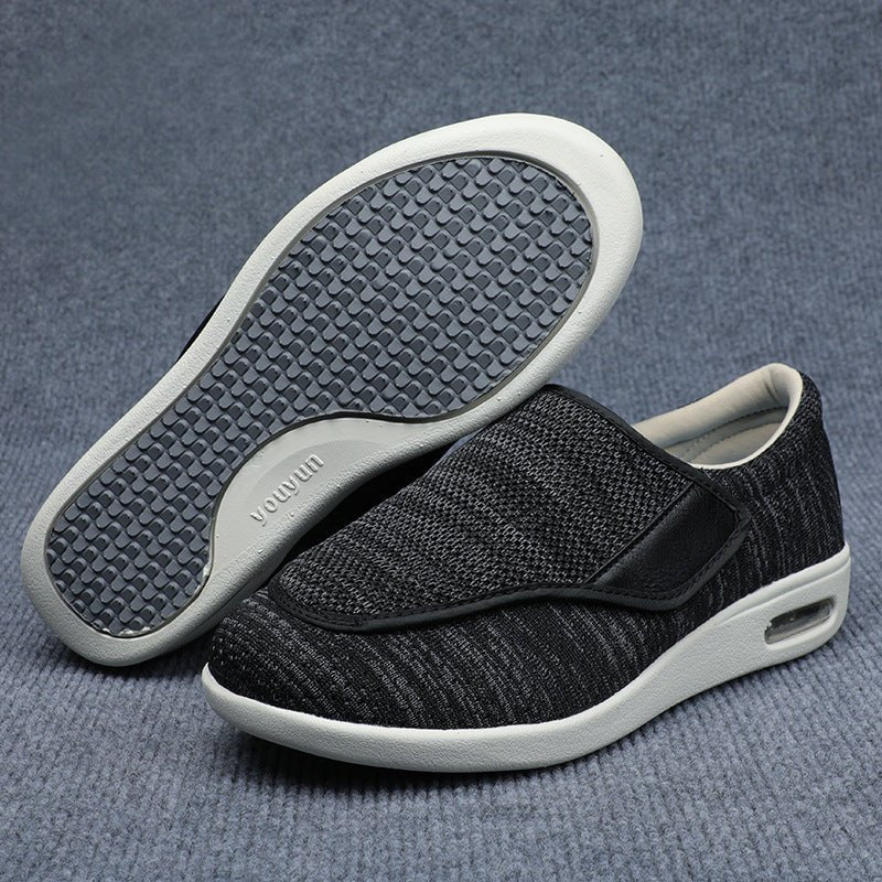 Vellan Chaussures orthopédiques à largeur ajustable avec sangle velcro pour pieds enflés et sensibles - Hommfer
