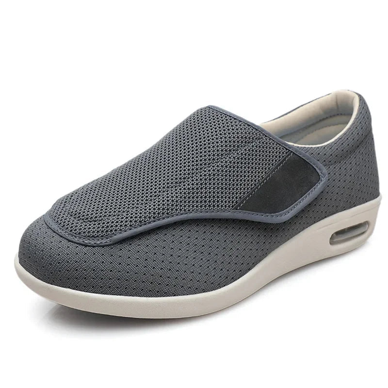 Vellan Chaussures orthopédiques à largeur ajustable avec sangle velcro pour pieds enflés et sensibles - Hommfer