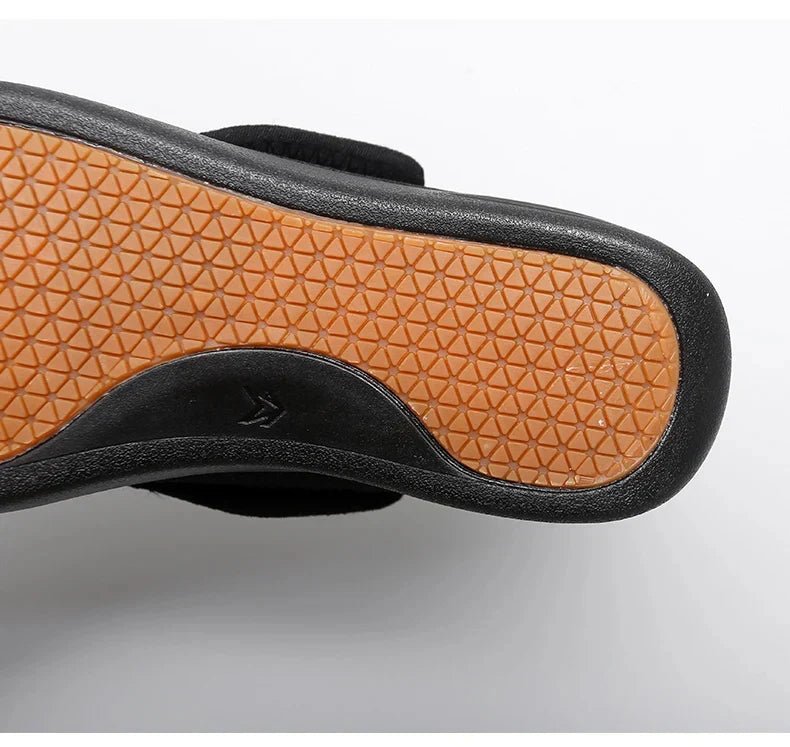 Vellan Chaussures orthopédiques à largeur ajustable avec sangle velcro pour pieds enflés et sensibles - Hommfer