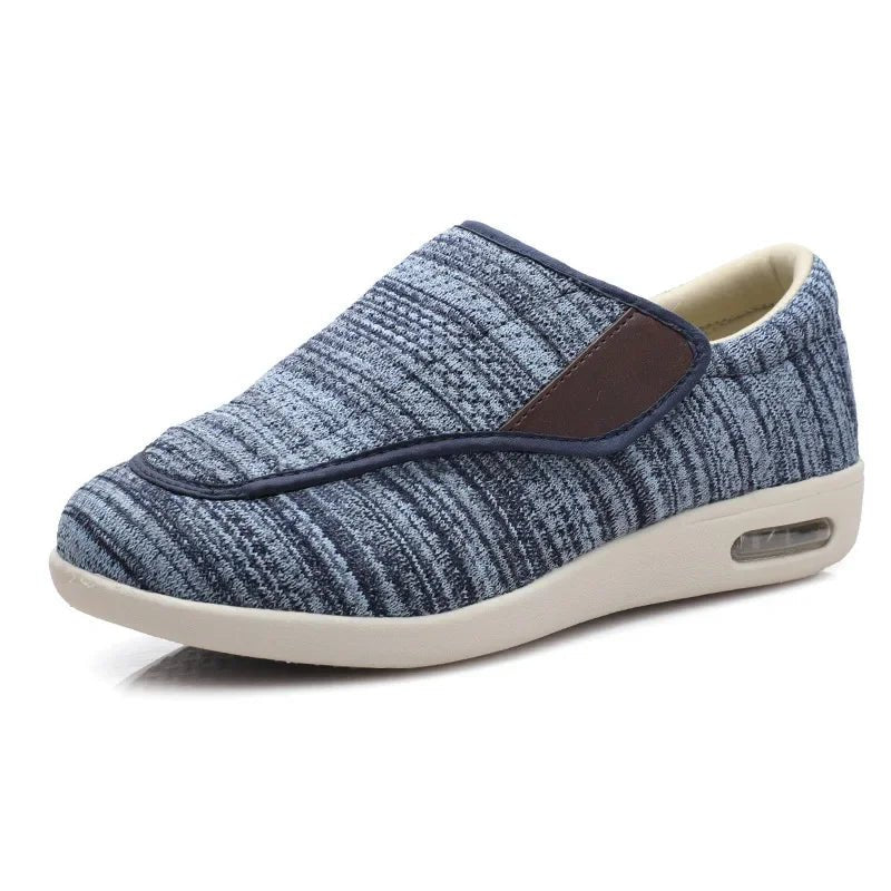 Vellan Chaussures orthopédiques à largeur ajustable avec sangle velcro pour pieds enflés et sensibles - Hommfer