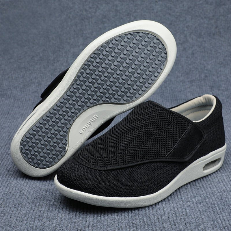 Vellan Chaussures orthopédiques à largeur ajustable avec sangle velcro pour pieds enflés et sensibles - Hommfer