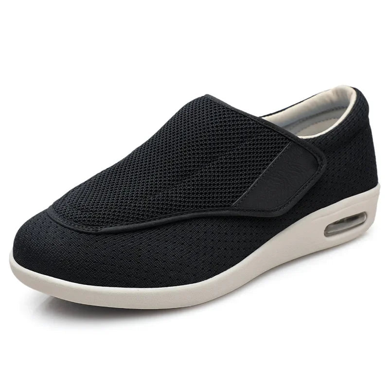 Vellan Chaussures orthopédiques à largeur ajustable avec sangle velcro pour pieds enflés et sensibles - Hommfer